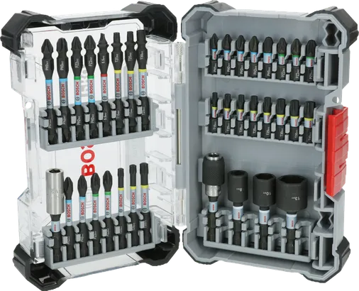 Juego de puntas de destornillador de impacto Bosch PRO, 36 piezas en estuche.